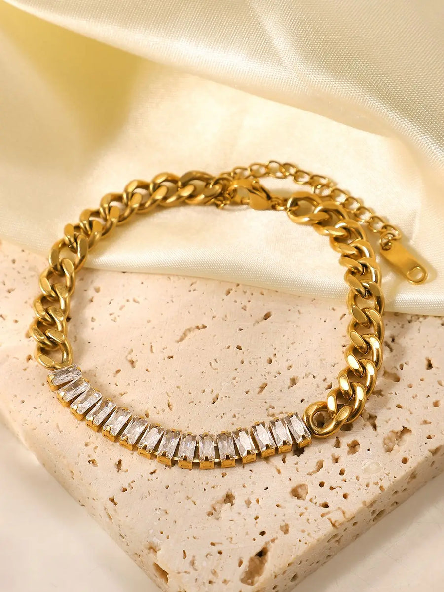Cubic Touch Gold Bracelet