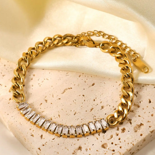 Cubic Touch Gold Bracelet