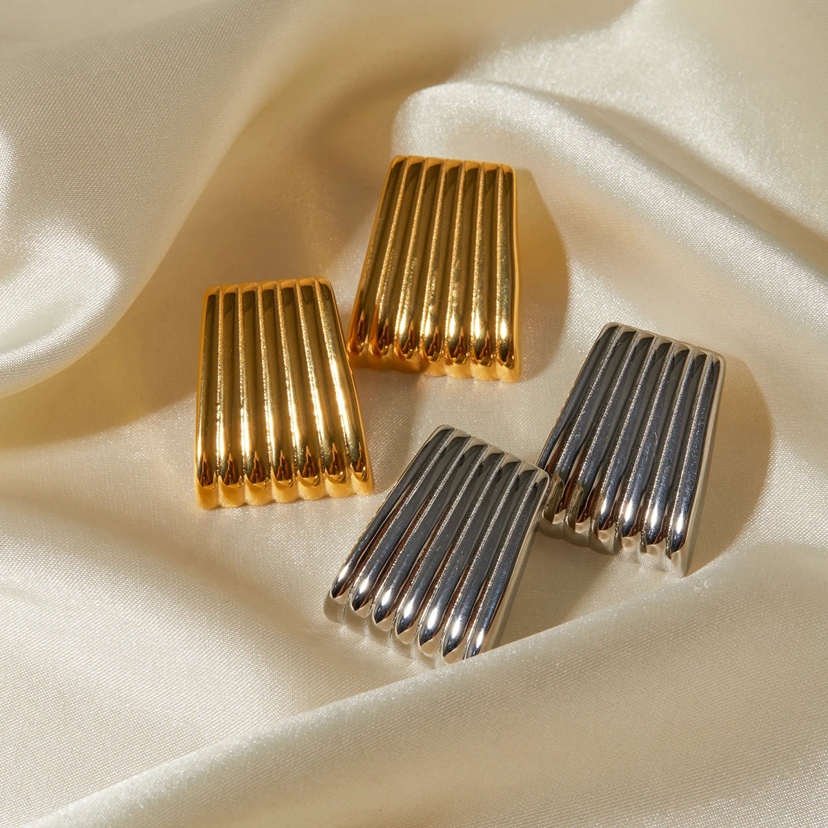 Striped Trapezoidal Earrings