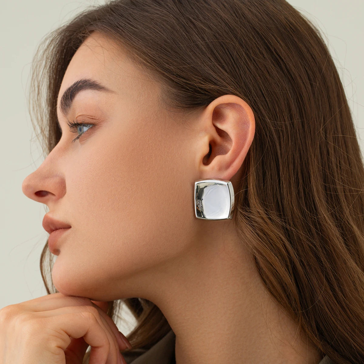 Geometric Square Studs