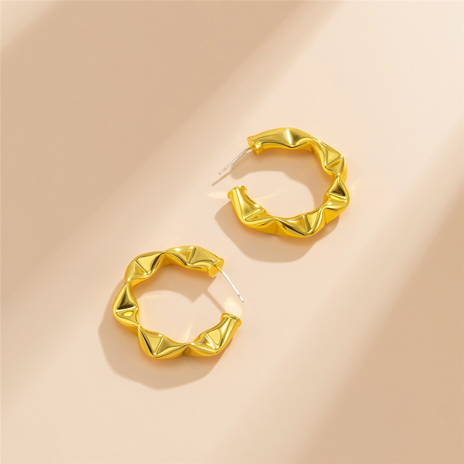 Round Gold Stud Earrings