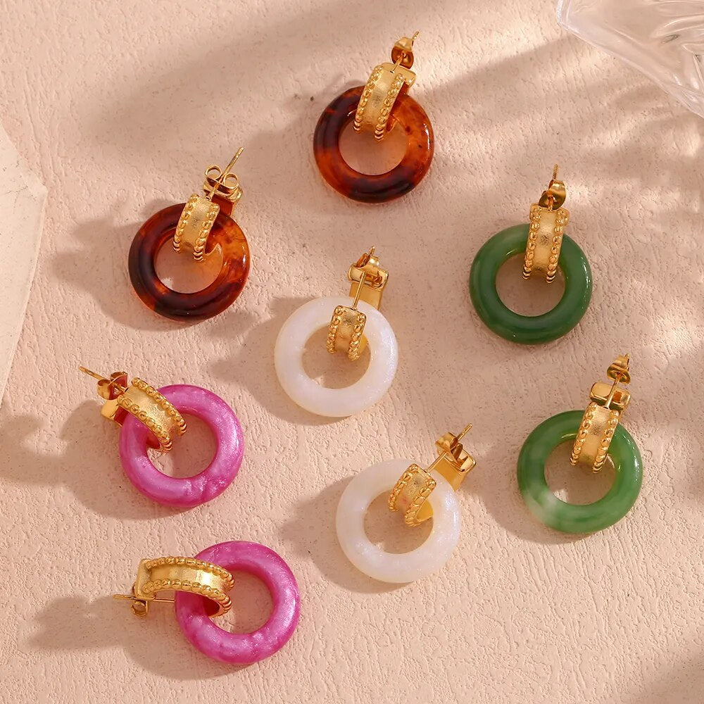 Colorful Curled Bead Earrings