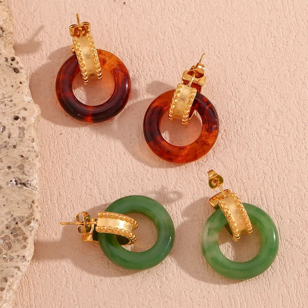 Colorful Curled Bead Earrings