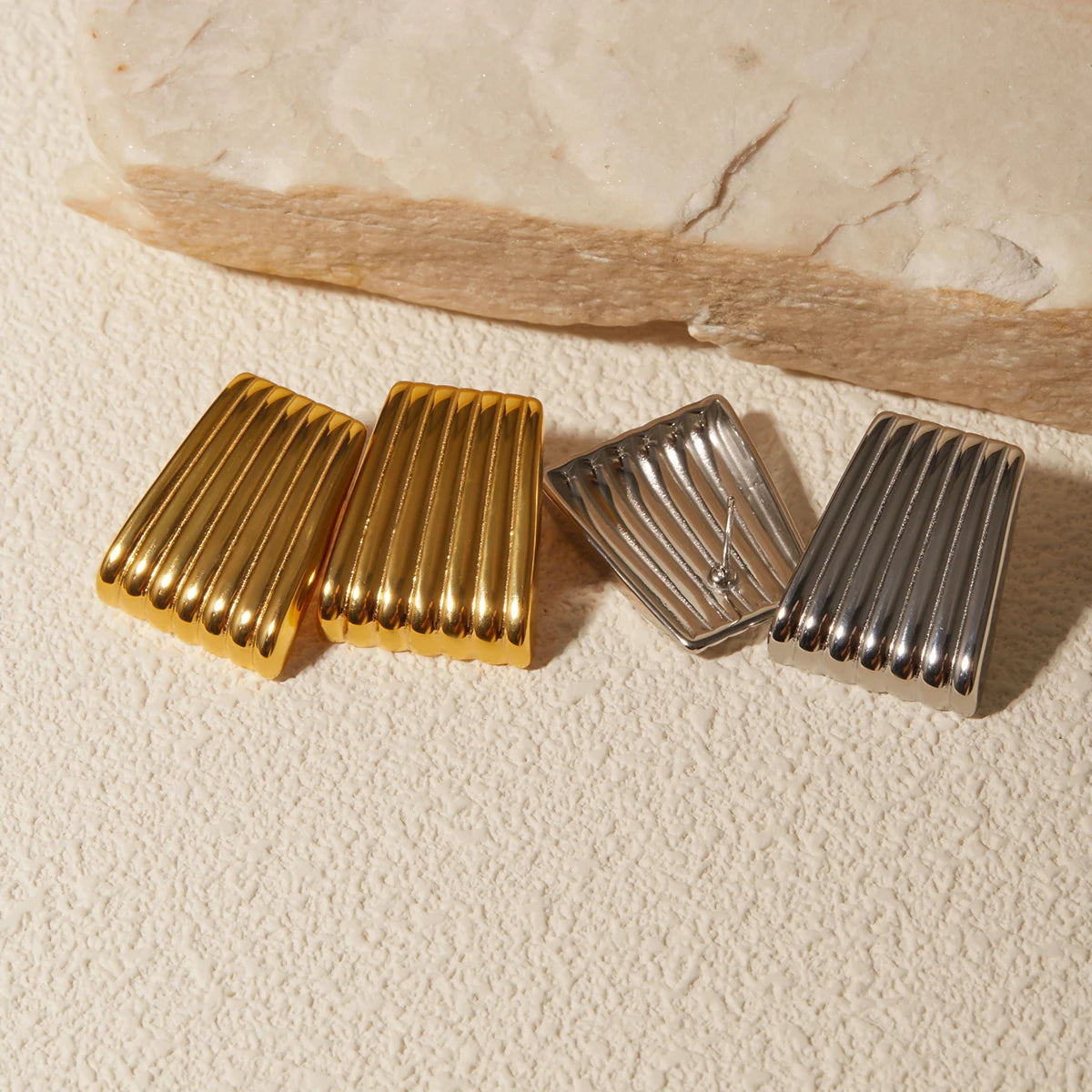 Striped Trapezoidal Earrings