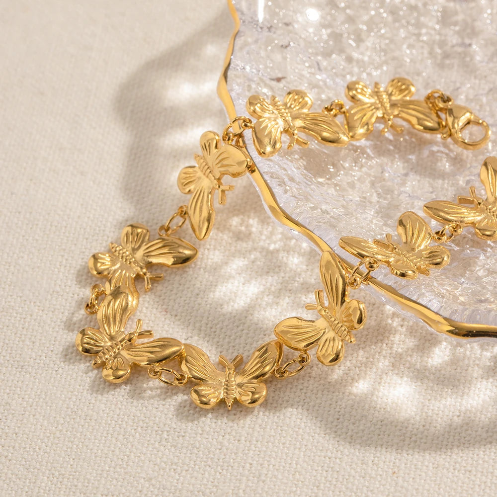 18K Gold Butterfly Bracelet