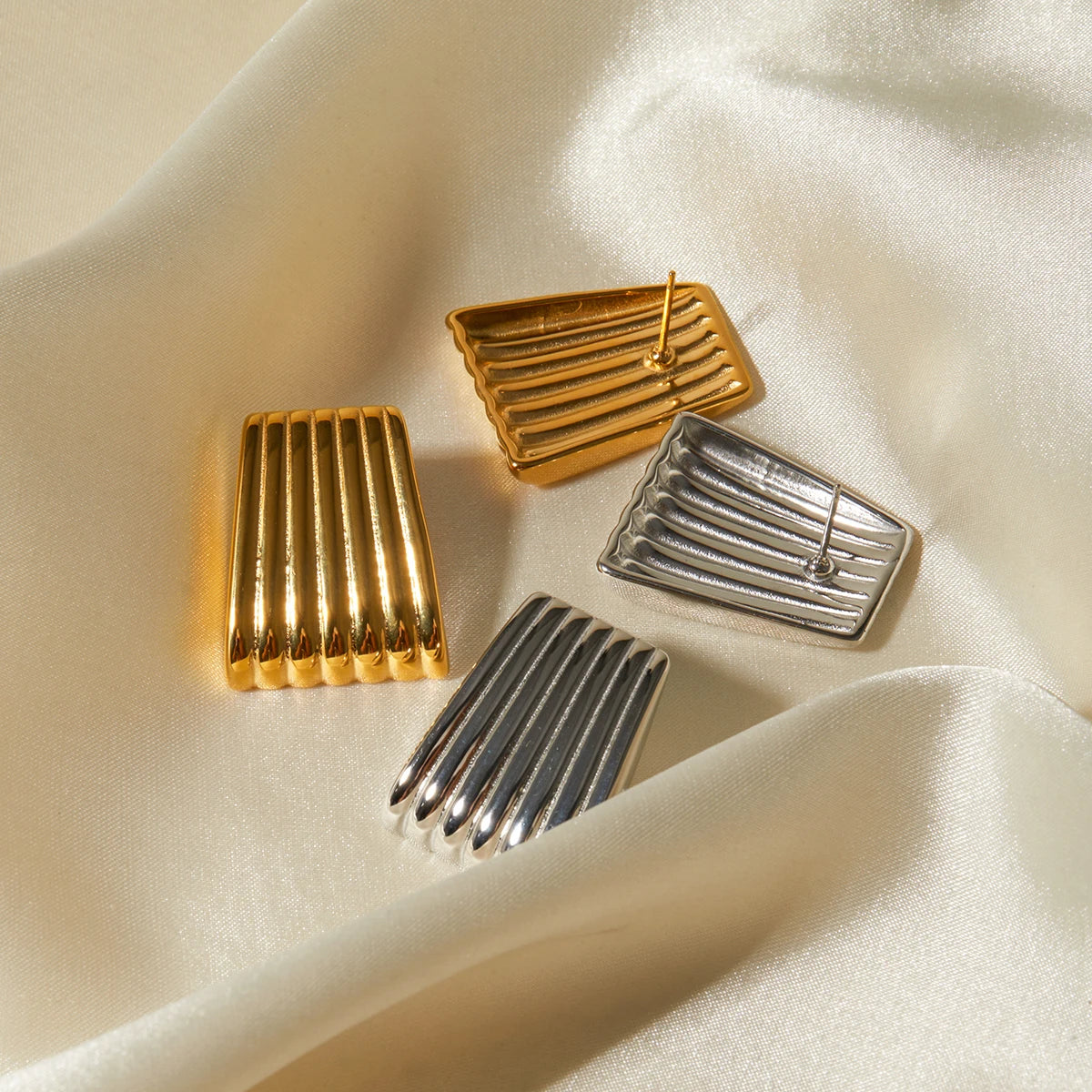 Striped Trapezoidal Earrings