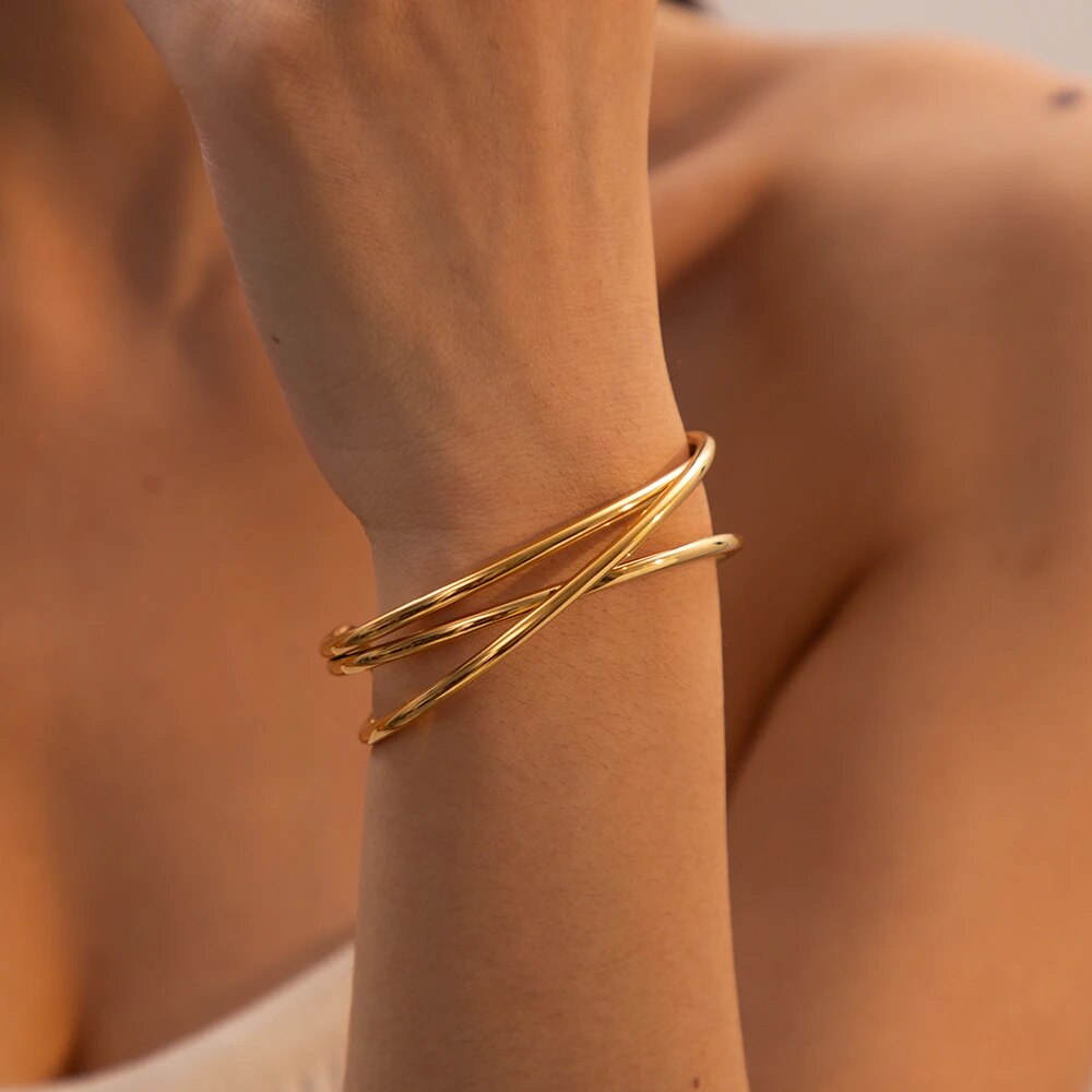 Minimal Gold Cuff Bracelet
