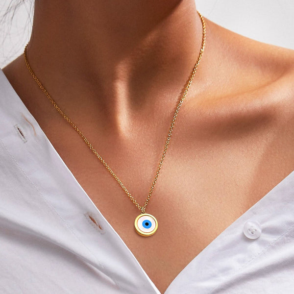 Blue Eye Gold Necklace