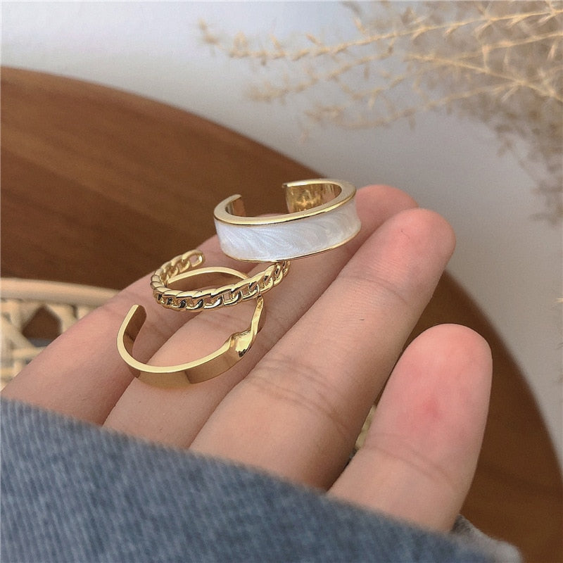 Enamel Round Ring Set