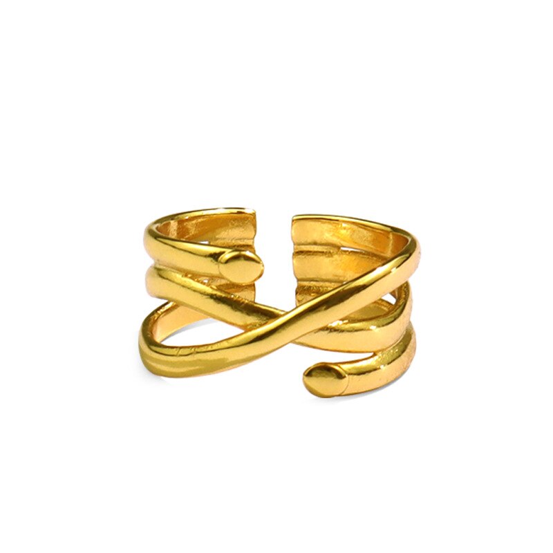 Multi-layer Line Cross Opening Ring