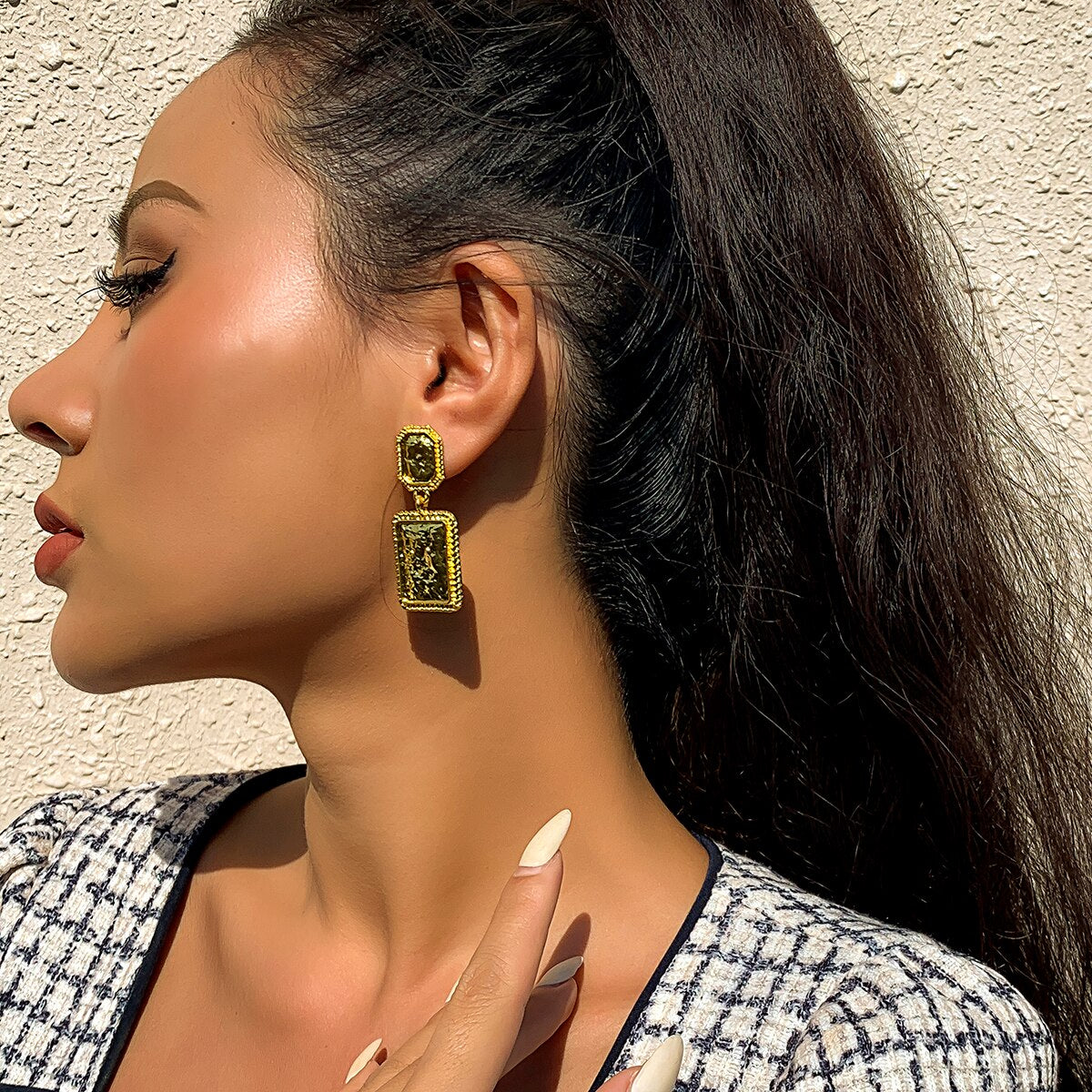 Square Drop Earrings