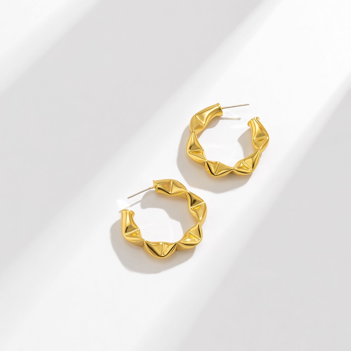 Round Gold Stud Earrings