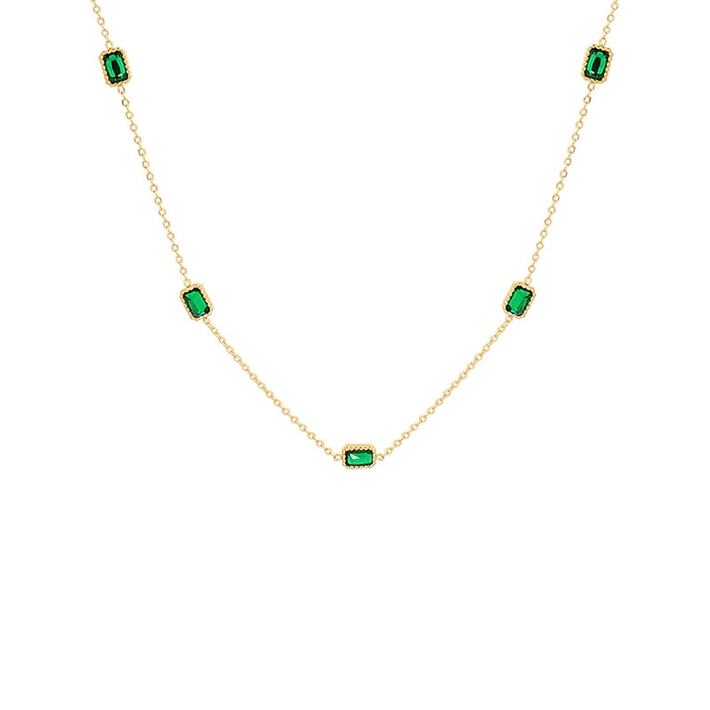 Green Cubic Necklace