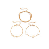 Sophisticated 3-piece gold chain bracelet set