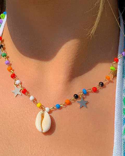 Beach Colorful Seed Bead Necklace