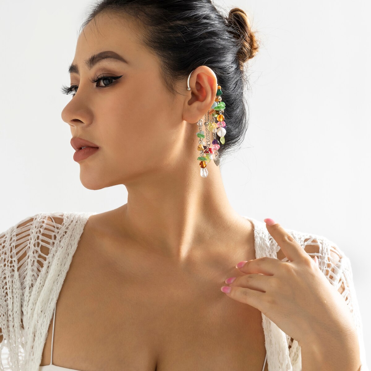 Natural Stone Pendant Earrings