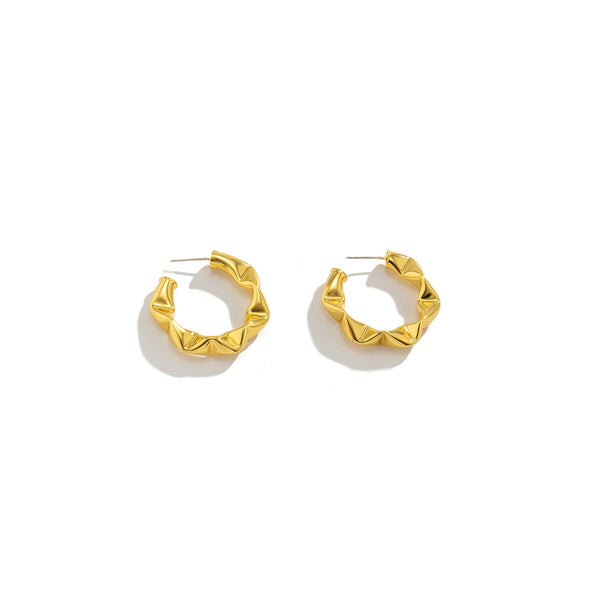 Round Gold Stud Earrings