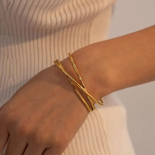 Minimal Gold Cuff Bracelet