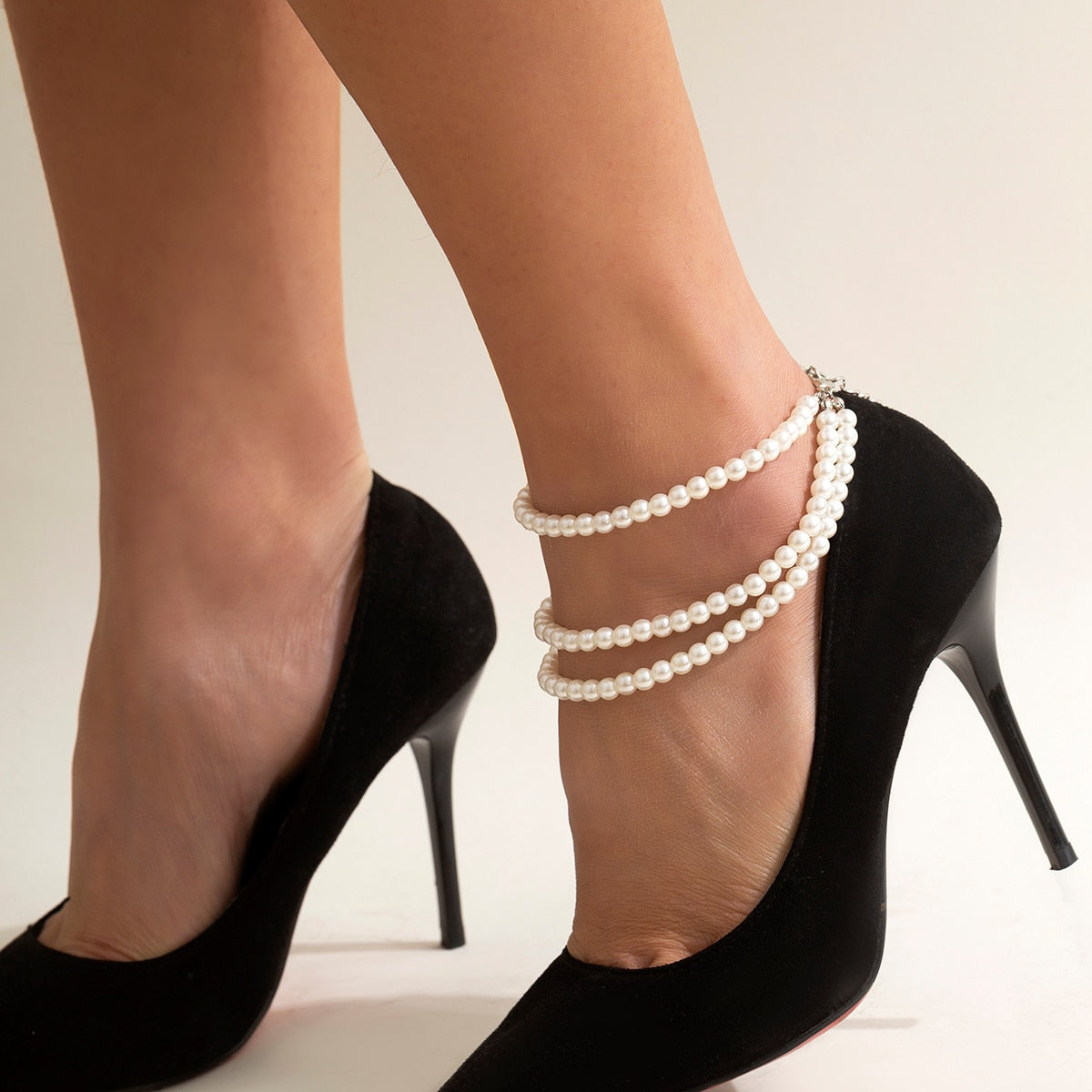 Tassel Pearl Chain Anklets