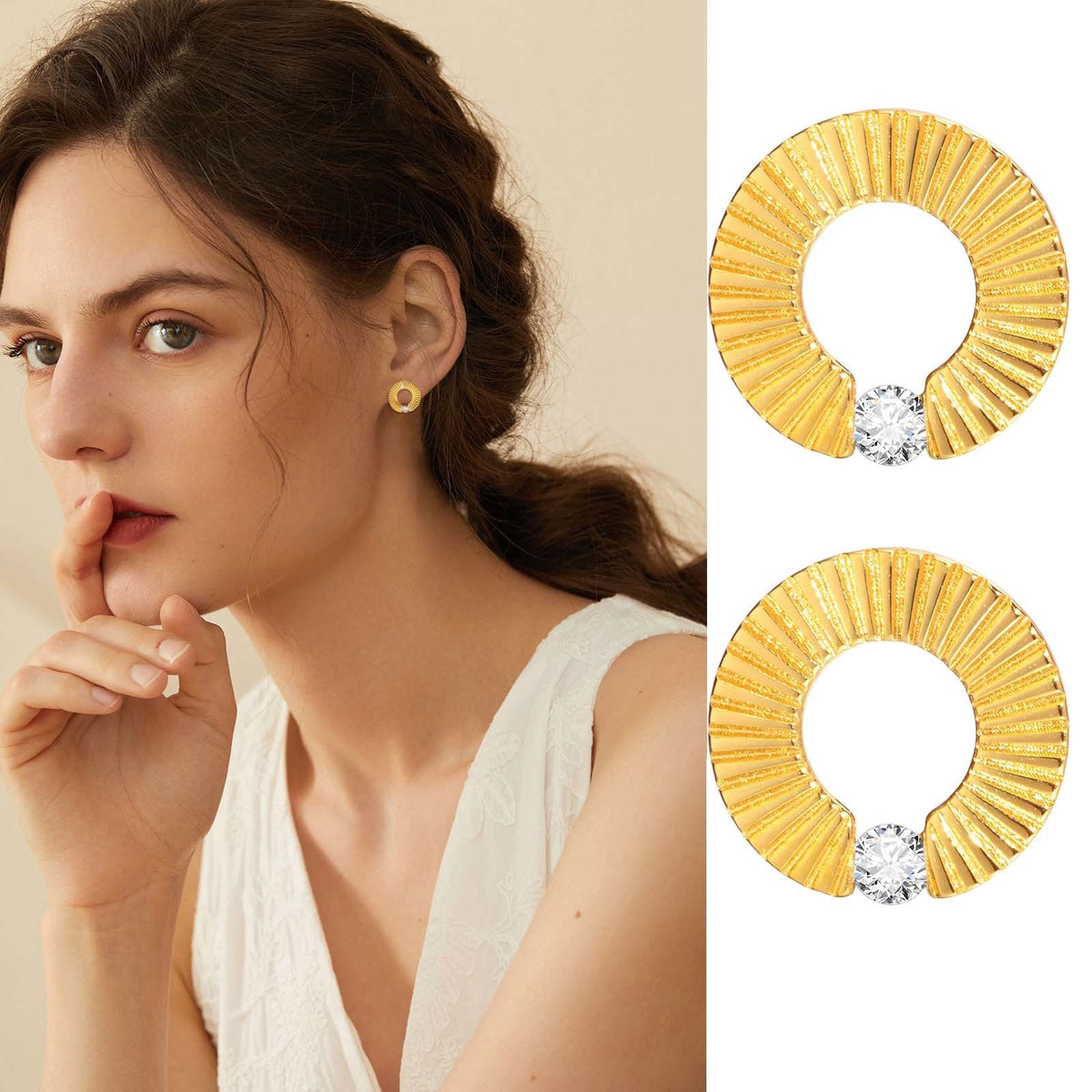 Adina Gold Stud Earrings