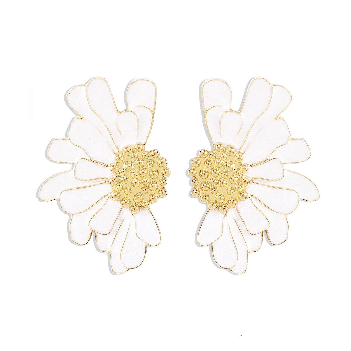 Colorful Big Flower Stud Earrings