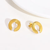 Detailed view of Adina cubic zirconia stud earrings